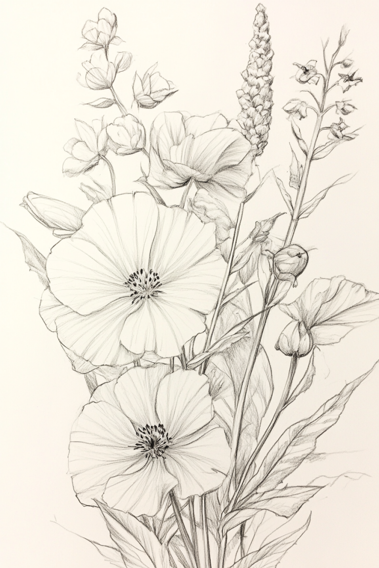 Blooming Creativity: 17 Inspiring Flower Drawing Ideas