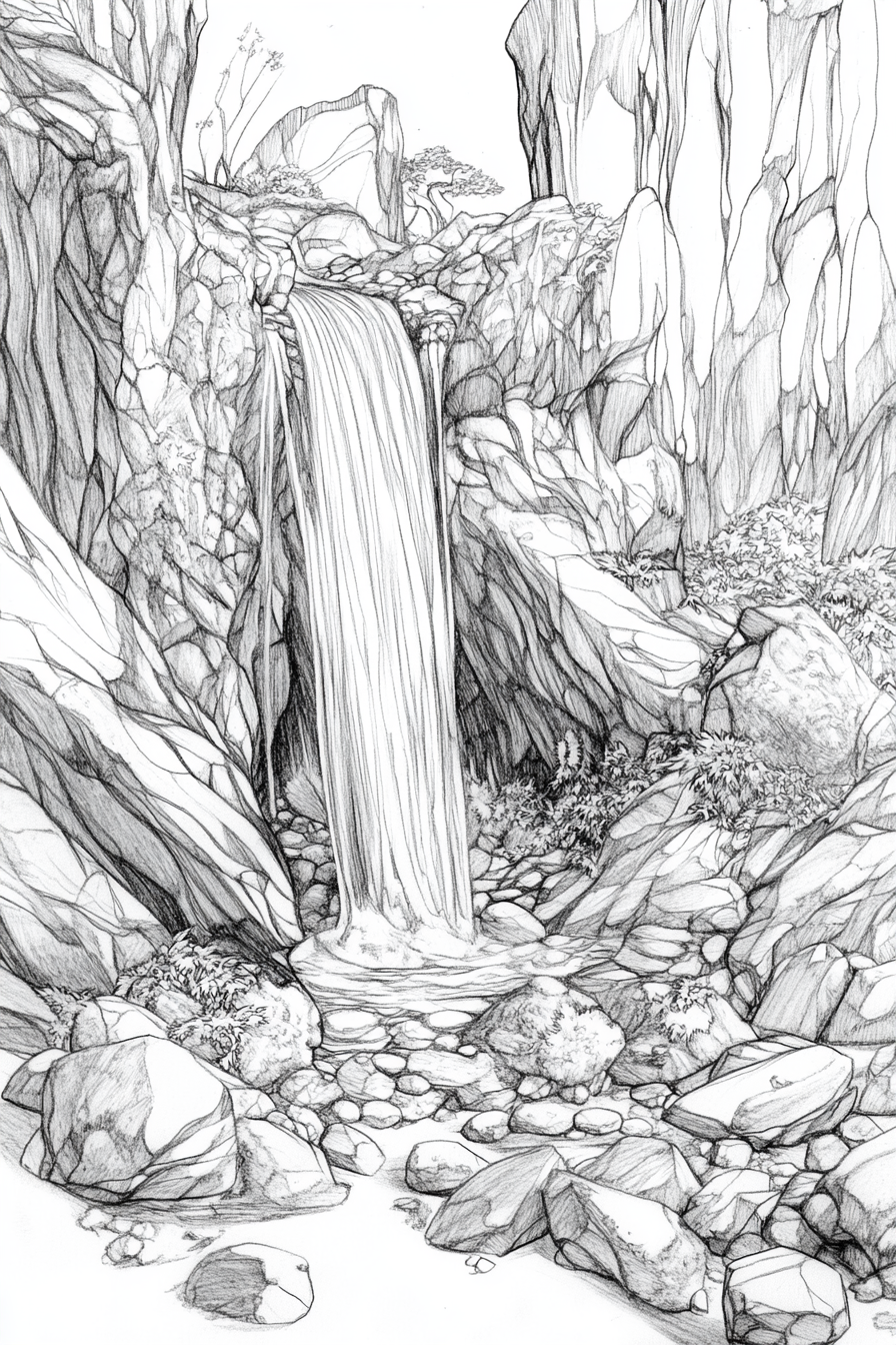 Waterfall_Drawing_4