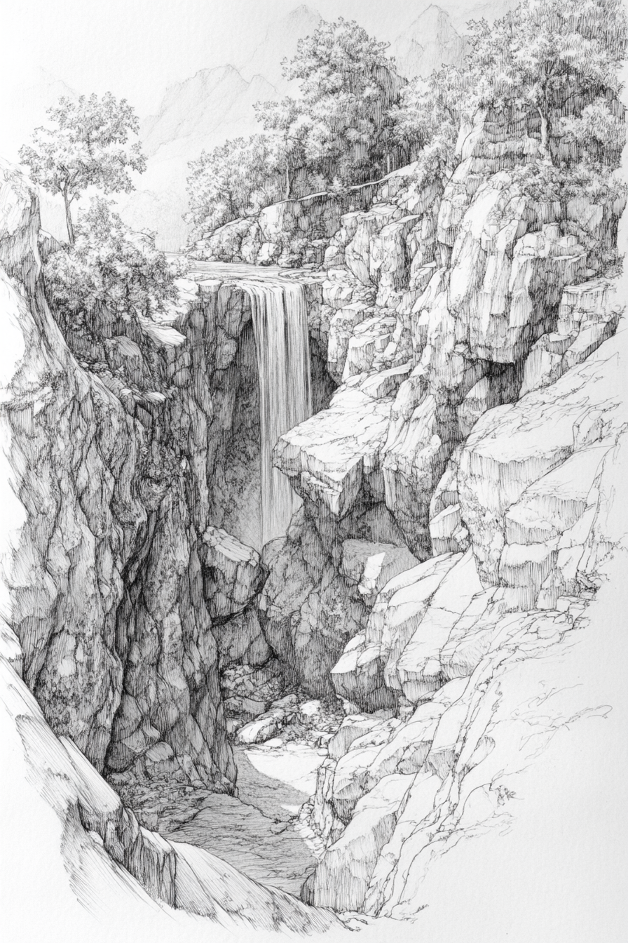 Waterfall_Drawing_7