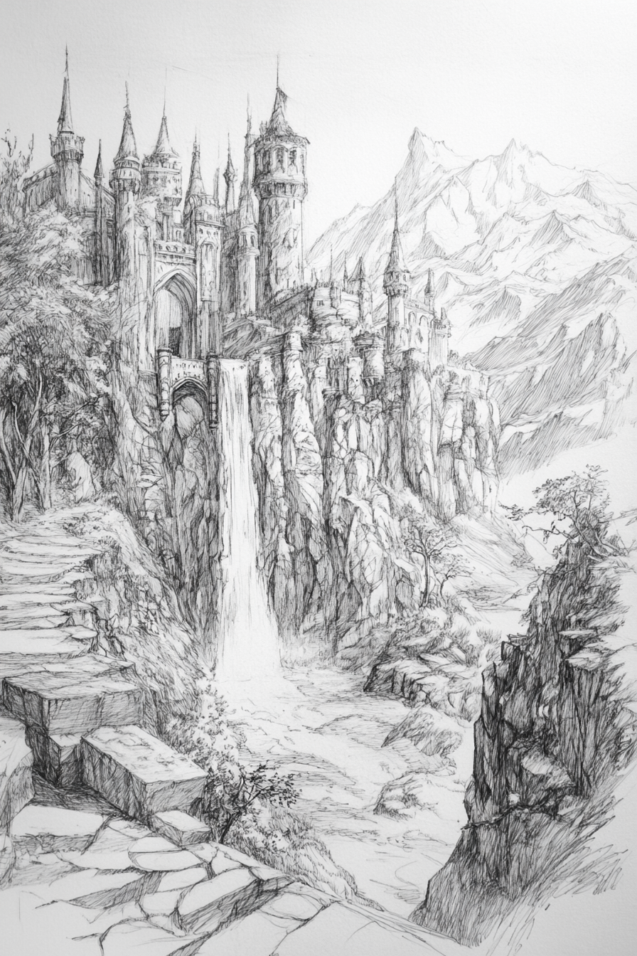 Waterfall_Drawing_8