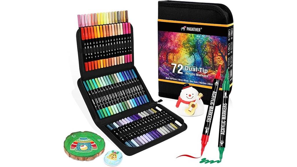 72 colors dual tip markers