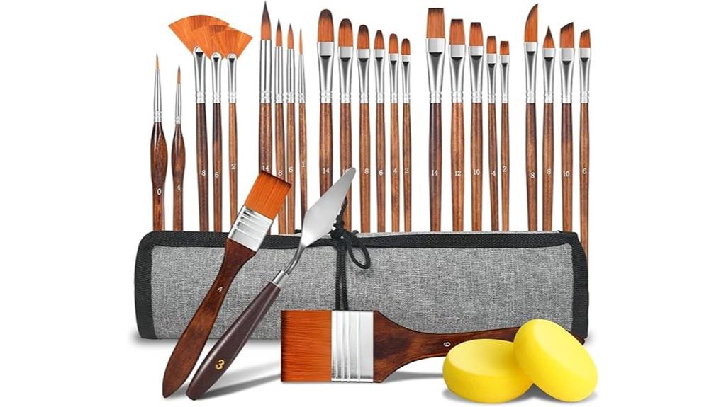 acrylic and oil brushes