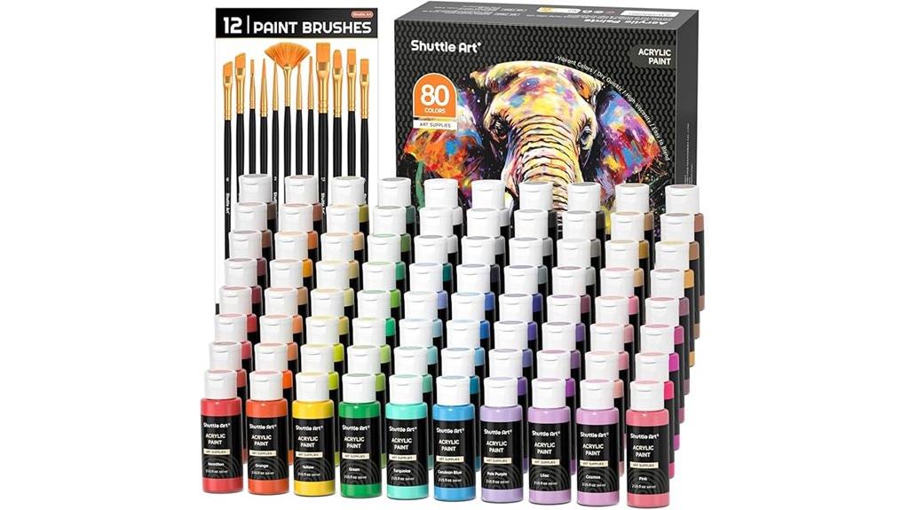 acrylic paint set brushes