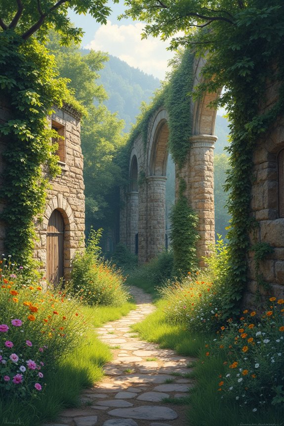 ancient temples vibrant nature