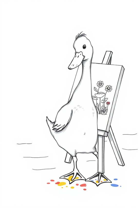 artistic duck painting scene