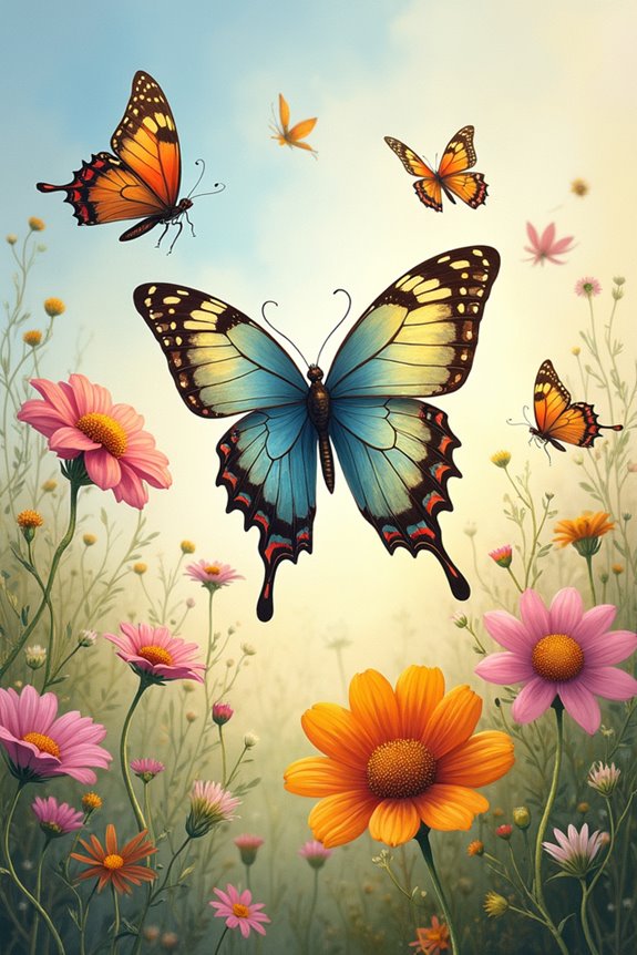 butterflies in vibrant meadows
