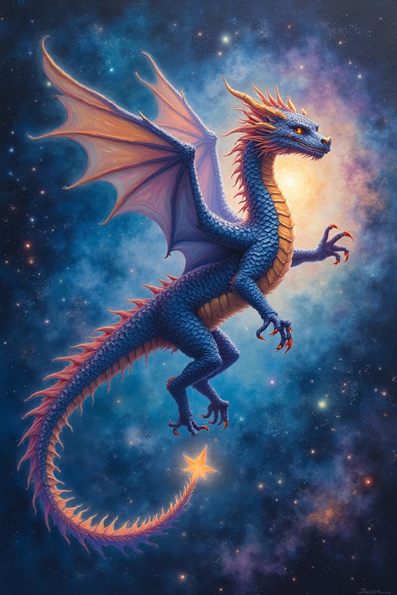 celestial dragon amidst galaxies