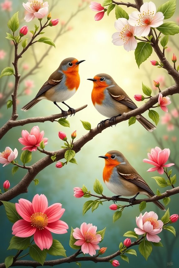 charming robins in spring