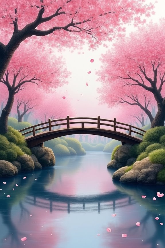 cherry blossoms create tranquility