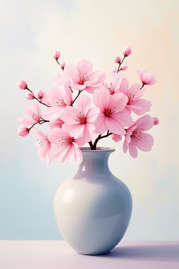 cherry blossoms in vase