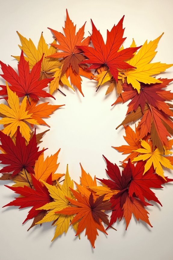 colorful leaf wreath project