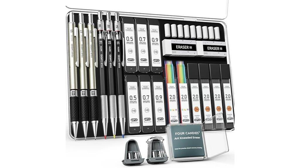colorful mechanical pencil set