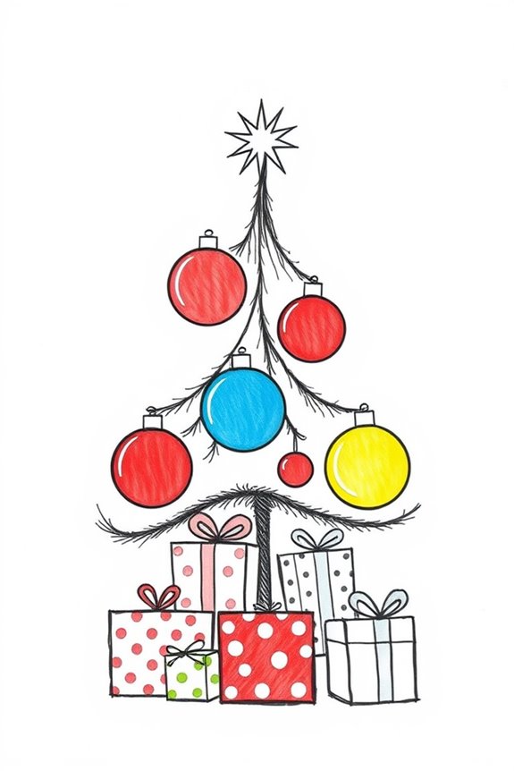 colorful pop art christmas tree