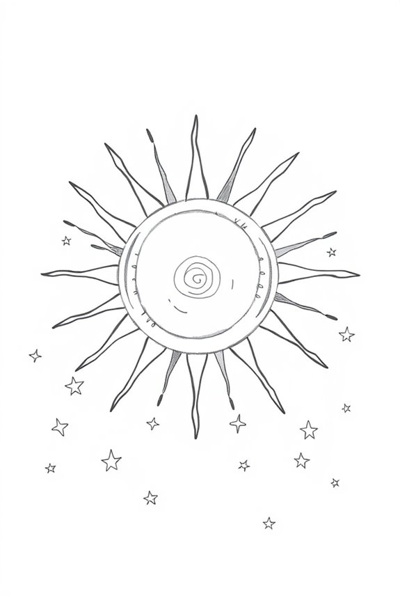 cosmic sun surrounded by stars