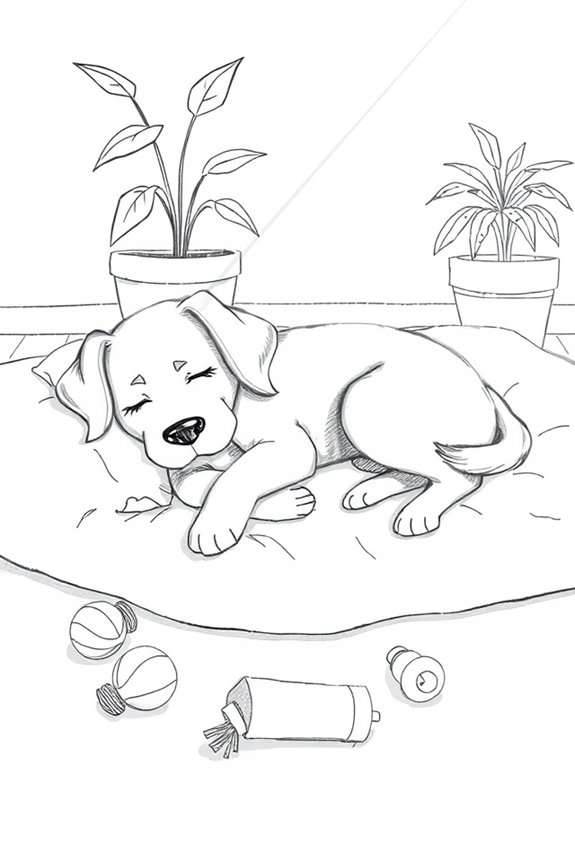 cozy dog relaxation scene