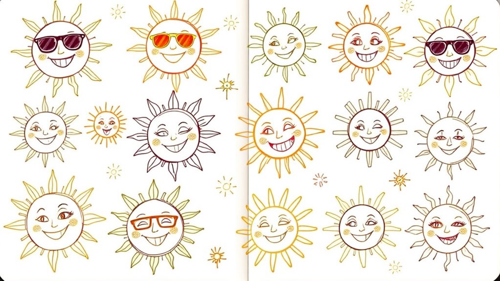 creative sun sketch concepts