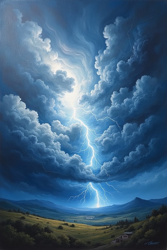dramatic stormy sky painting