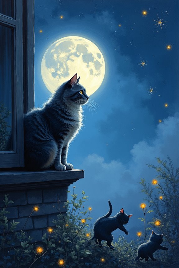 dreamy nighttime cat scenes