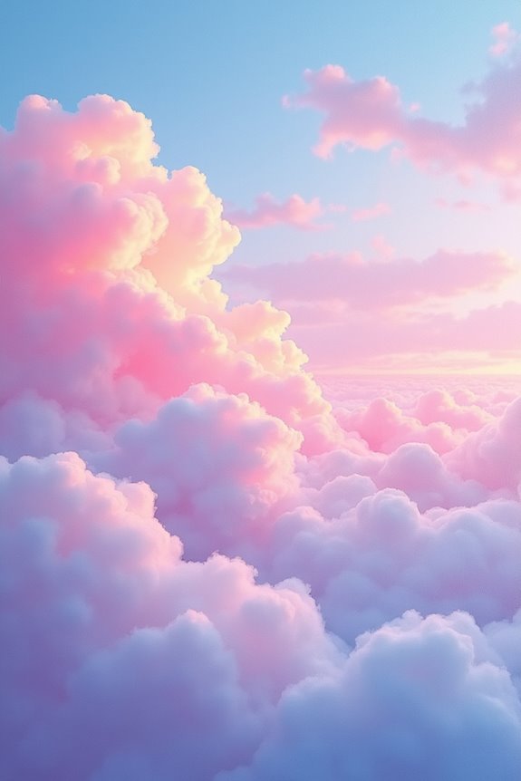 dreamy pastel cotton clouds