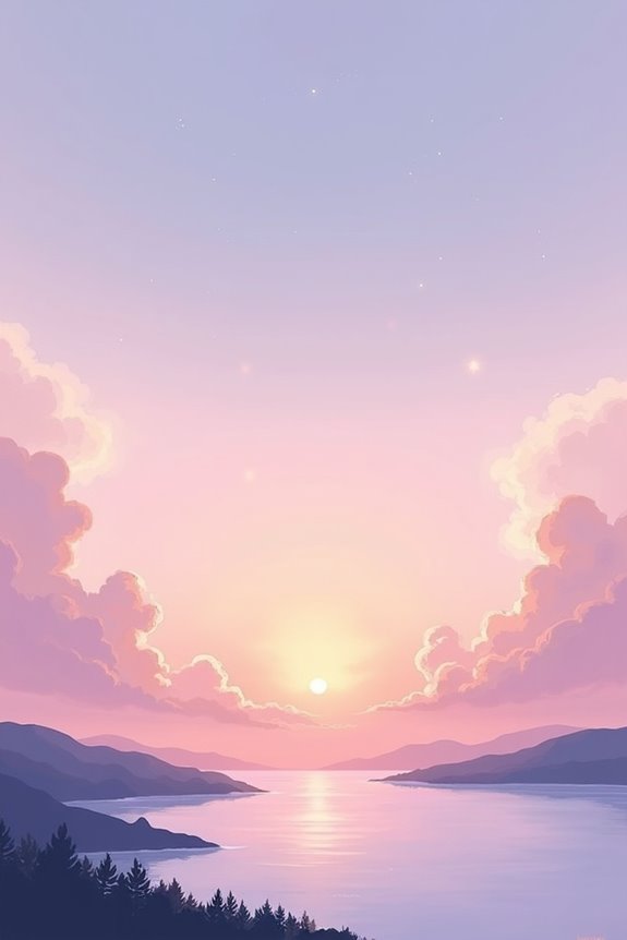 dreamy pastel sunset painting