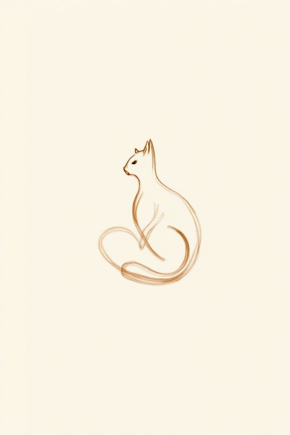 expressive minimalist cat art