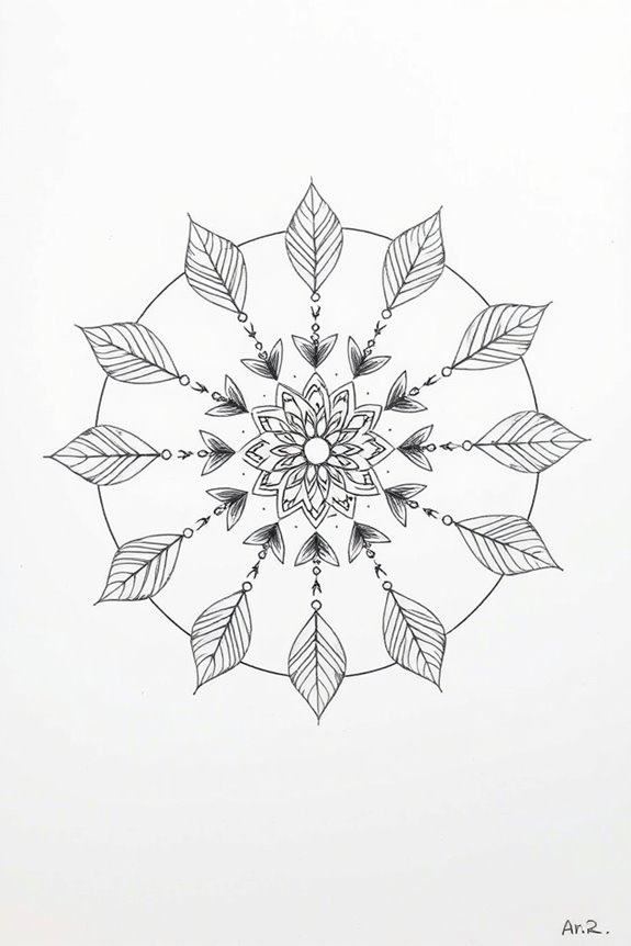 feathered mandala drawing technique