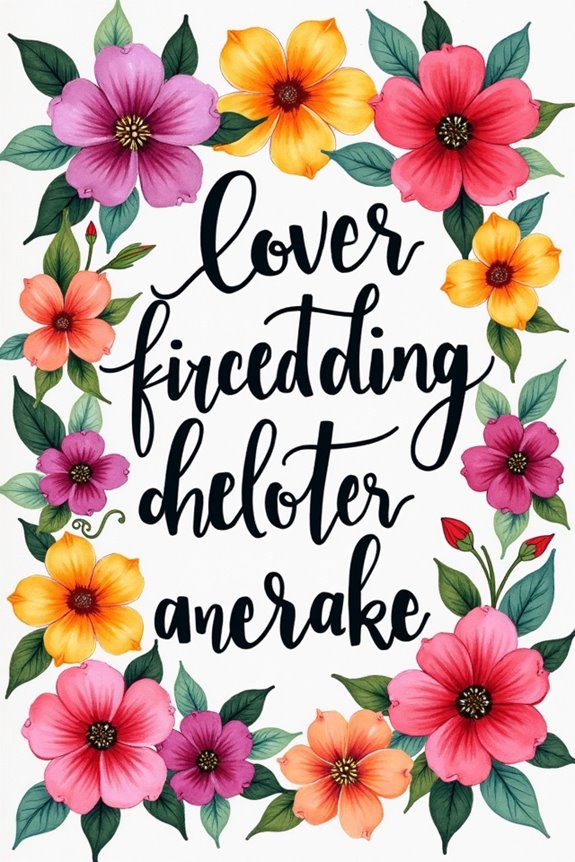 floral typography art techniques