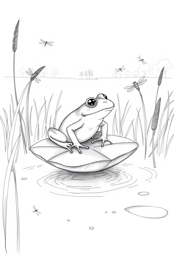 frog perched on log