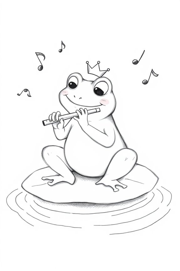 frog playing tiny accordion