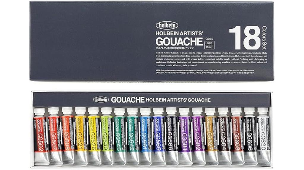 holbein gouache 18 tubes