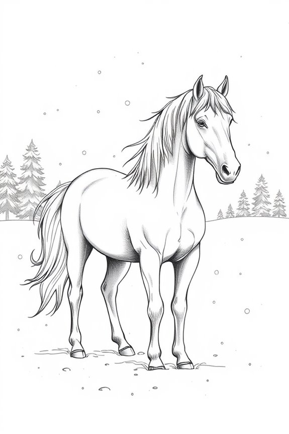 horses galloping in snow