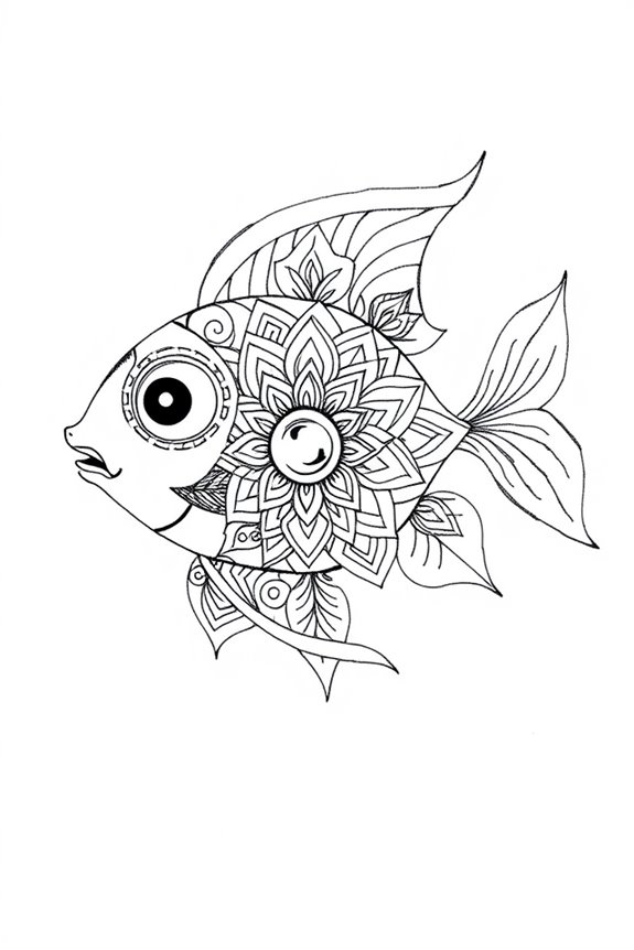 intricate mandala fish design