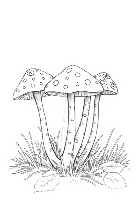 intricate patterned mushroom art