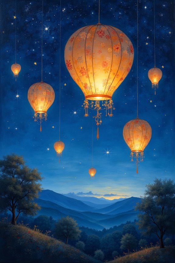 magical glowing lantern paintings