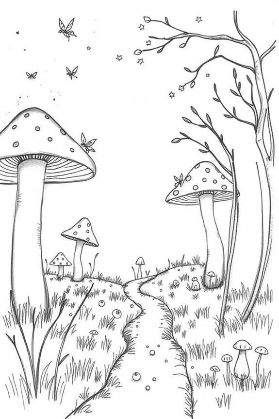 magical mushroom forest path