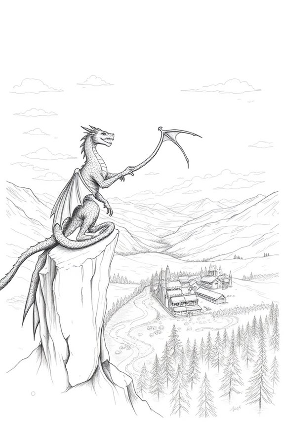 majestic dragon surveying landscape