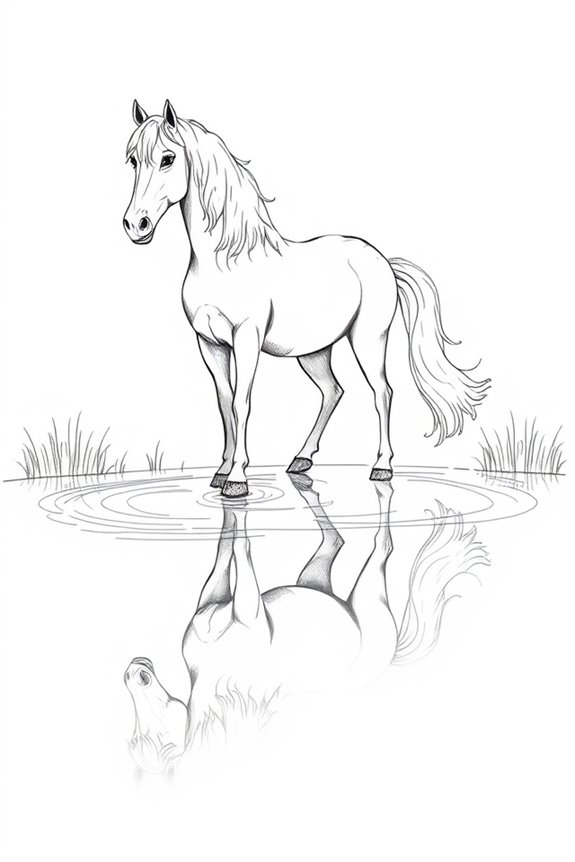 majestic horse water reflection
