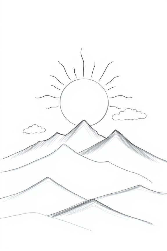 majestic sunrise over mountains