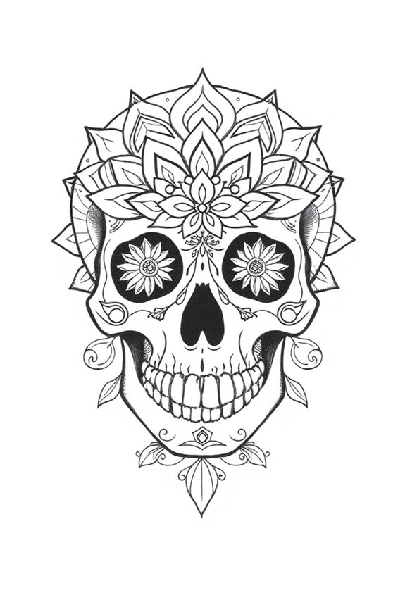 mandala adorned skull artistry