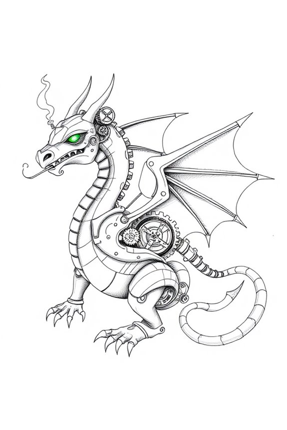 mechanical brass dragon design