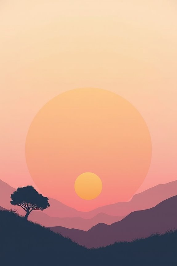 minimalist geometric sunset design