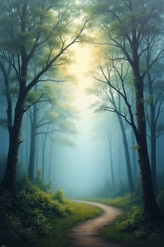 misty ethereal woodland tranquility