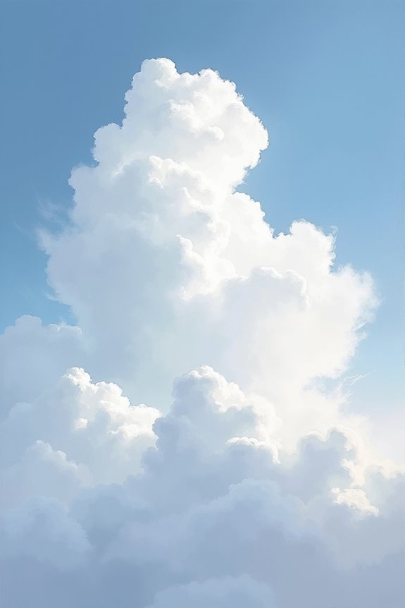 monochromatic cloud painting technique