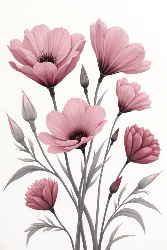 monochromatic floral painting techniques