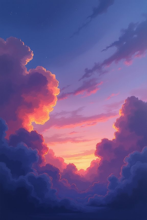 moody twilight sky painting