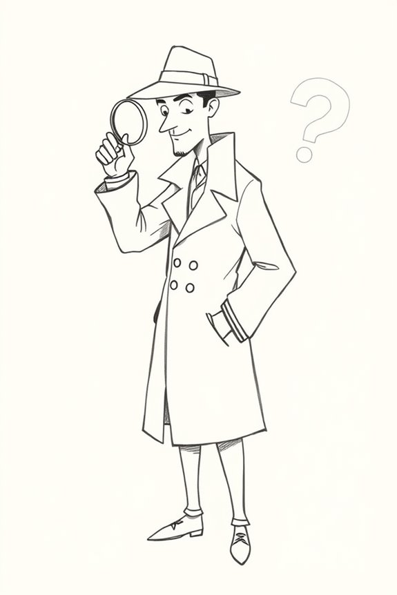 mysterious detective analyzing clues