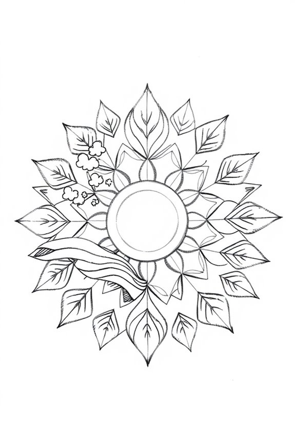 nature elements mandala design