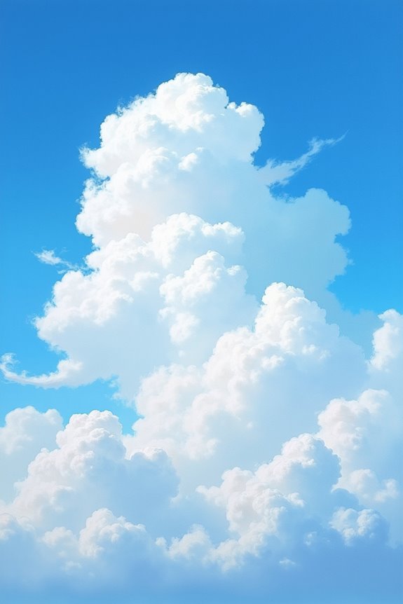 painting realistic cumulus clouds