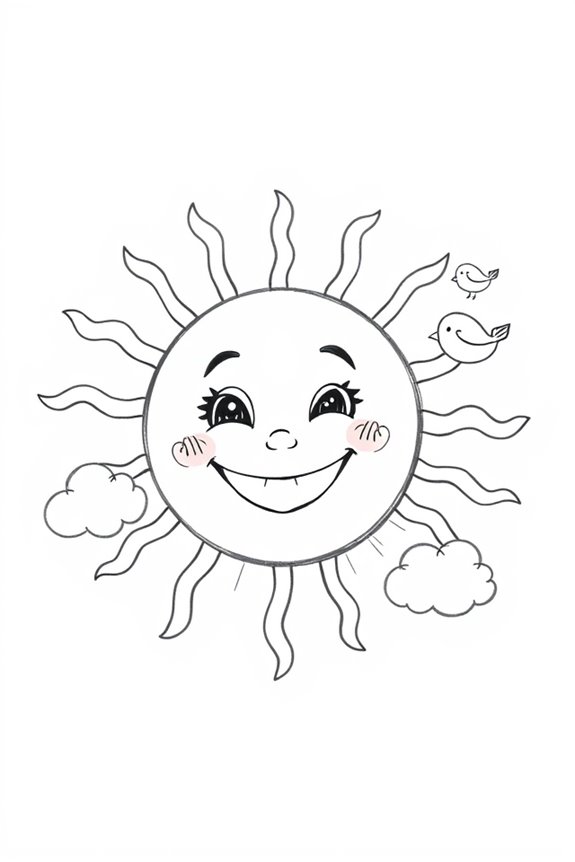 playful cartoon sun design