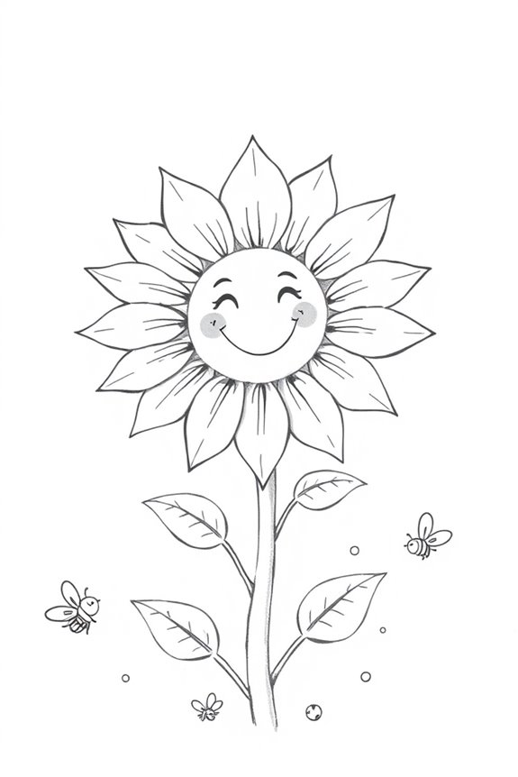 playful sunflowers with faces